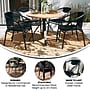 Flash Furniture Rattan Stacking Patio Chairs, Black, 4/Pack (4TLH037BK)~#|#~A78A2782-A760-4451-85EC73253765818C_sc7