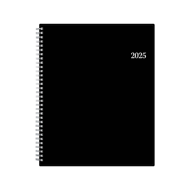 2025 Blue Sky 8.5" x 11" Weekly & Monthly Planner, Plastic Cover, Black (148339) image 1