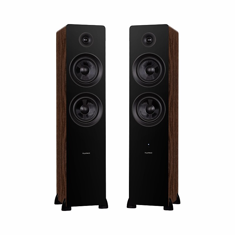 Fluance Ai81 2-Way Floorstanding Tower Speakers with 150W Built-in Amplifier, Natural Walnut (AI81B) image 1