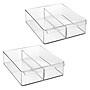 iDESIGN Medium Stackable Plastic Storage Bin With Divider, Clear (29176M2)~#|#~A79FBEDF-3FC3-4311-93C3F9BB75B5E35C_sc7