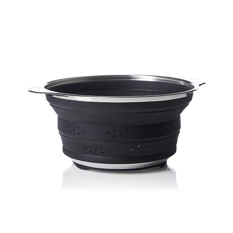 Better Houseware Collapsible Colander, Silicone, Black (733) image 1