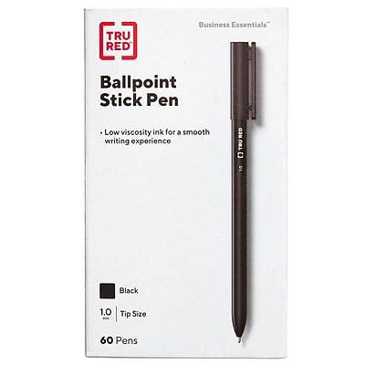 60-Count TRU RED Medium Point, 1.0mm Ballpoint Pen (Black)