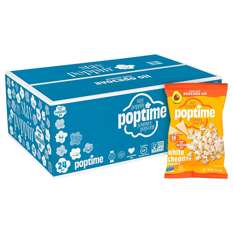 Poptime Avo White Cheddar Popcorn, 1 oz., 24/Pack (220-02885) image 1