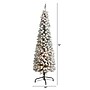 Nearly Natural 6-ft Flocked Pencil Artificial Christmas Tree with 300 Clear Lights and 438 Bendable Branches (T1906)~#|#~A7AAC054-9041-4CC1-82781BCF08379154_sc7