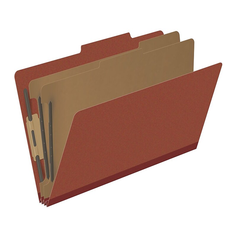 Medical Arts Press Pressboard Classification Folder, 2 Dividers, 2" Expansion, Legal Size, Red, 10/Box (DV-T52-26-3RED) image 1