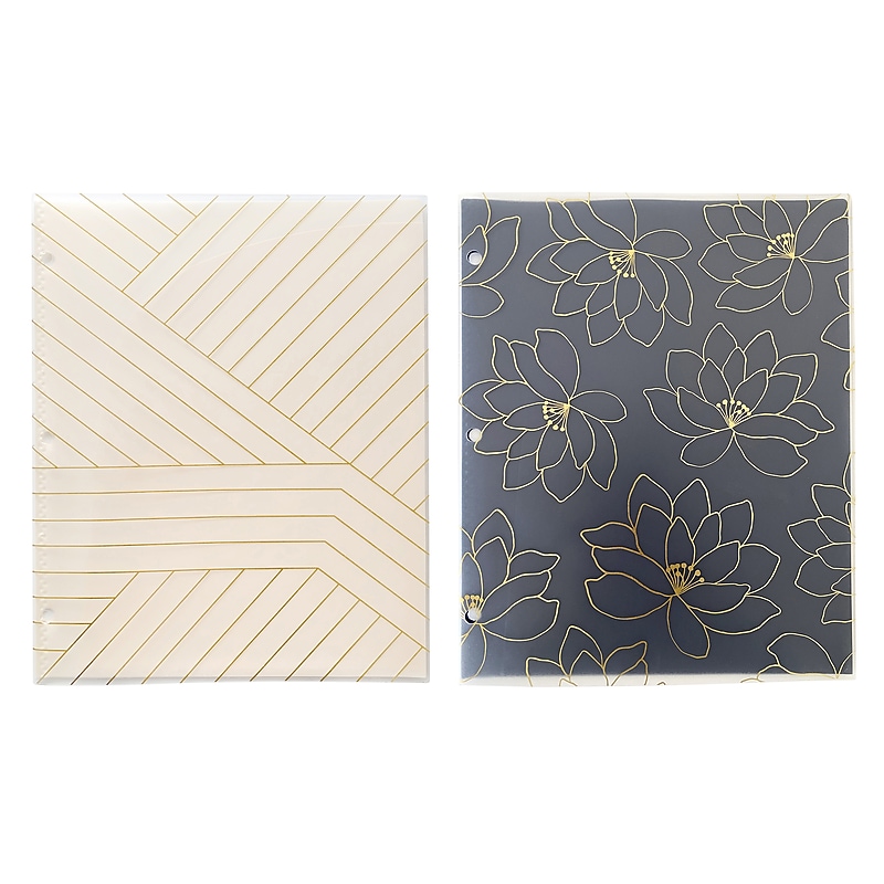 Carolina Pad Keep It In Line Glossy 3-Hole Punched 6 Pocket Plastic Portfolio Folder, Color Chosen at Random (93039) image 1