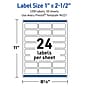Avery Rectangle Laser Multipurpose Labels, 1" x 2.5", White, 1200/Box (19479399250)~#|#~A7B9CDF9-A140-4751-98C38EFDD2C7B255_sc7