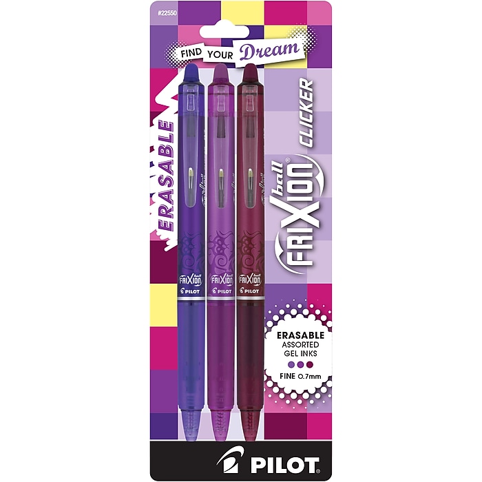Pilot FriXion Clicker Vibe Erasable Gel Pen, Fine Point, 0.7mm