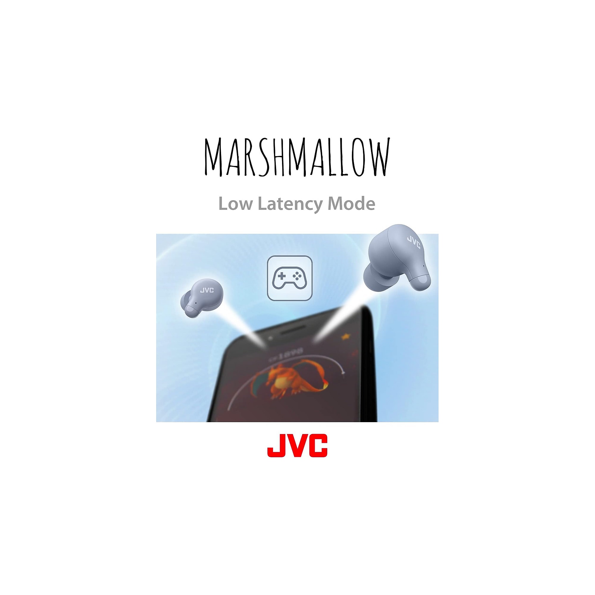 JVC Marshmallow True Wireless Earbuds, Bluetooth, Blue (HAA18TA) Sansujyuku sansujyuku.com