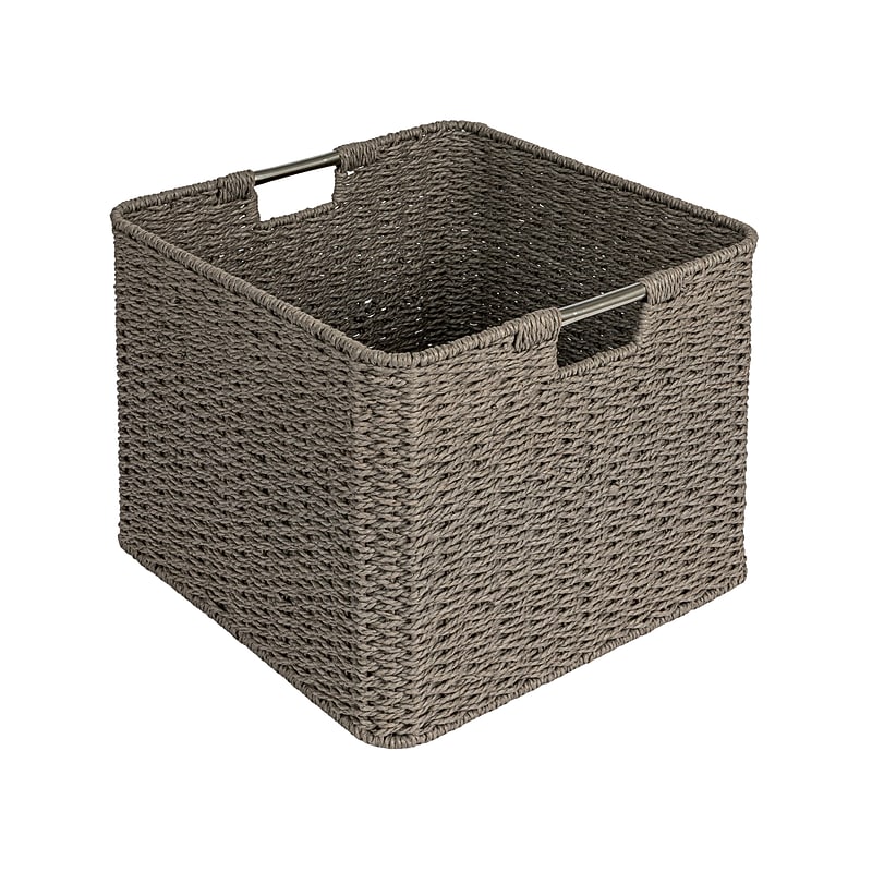 Household Essentials Woven Storage 40.45 Quart Storage Container, Wicker, Gray (HE1153) image 1