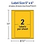 Avery Rectangle Laser/Inkjet Multipurpose Labels, 5" x 6", Bright Yellow (40/Pack)~#|#~A7C4421F-86D4-46BD-940D7821767FC1BC_sc7