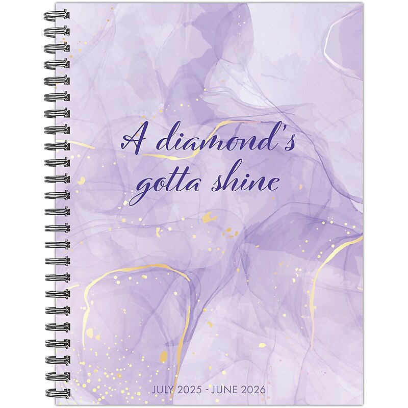 2025-2026 Willow Creek A Diamond's Gotta Shine 6.5" x 8.5" Academic Year Weekly & Monthly Planner, Multicolored (54819) image 1