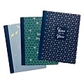 Pukka Pad Glee Composition Notebooks, 7.5" x 9.75", College Ruled, 70 Sheets, Assorted Colors, 3/Pack (8871-GLE)