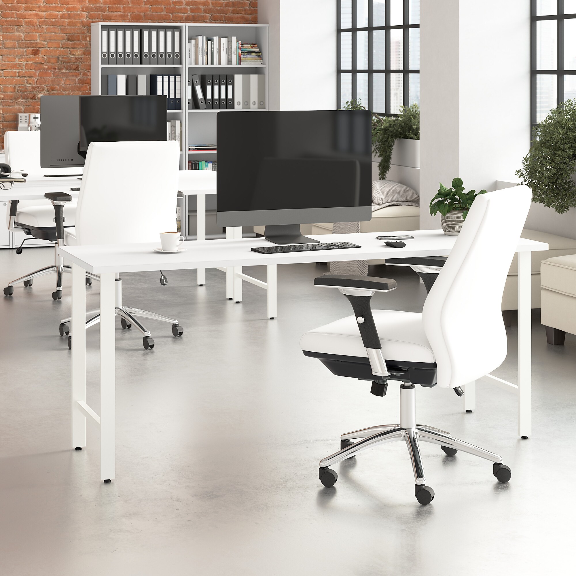 Bush Business Furniture Hustle 72W x 24D Computer Desk with Metal Legs, White (HUD172WH) Sansujyuku sansujyuku.com