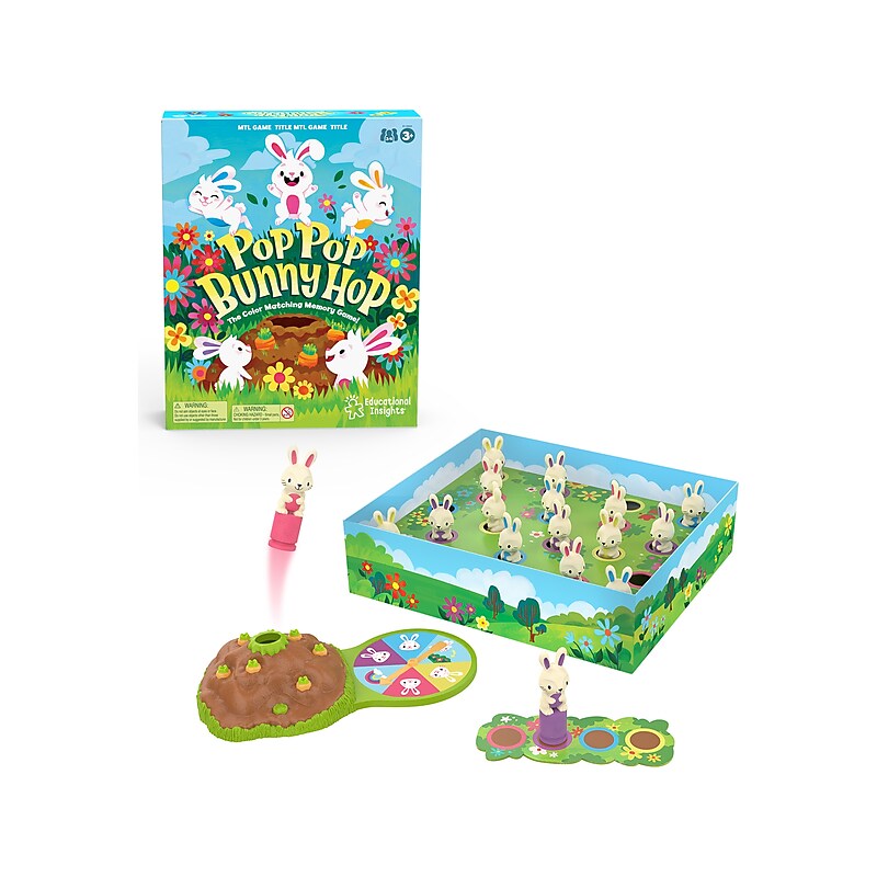 Educational Insights Pop Pop Bunny Hop Color-Matching Memory Game (2912) image 1