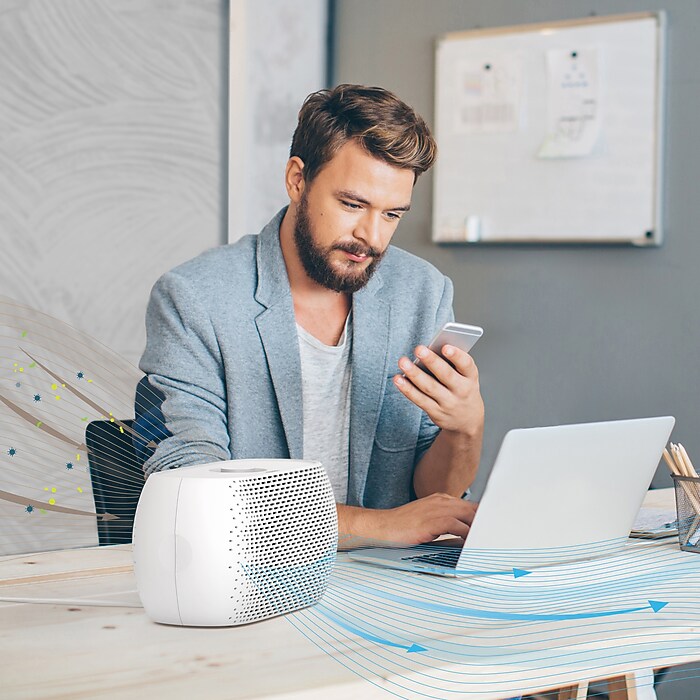 Pure Enrichment PureZone Breeze True HEPA Tabletop Air Purifier, 3
