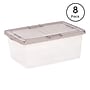 Iris 17 Quart Snap Top Plastic Snap Closure Storage Bin, Clear, 8/Pack (500156)~#|#~A7DA678C-86E5-41C5-9EE25C326F5AD134_sc7