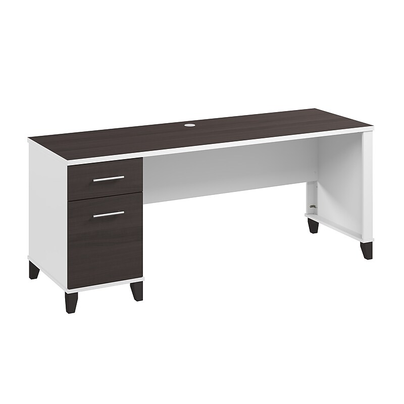 Bush Furniture Somerset 72"W Office Desk with Drawers, Storm Gray/White (WC81072) image 1