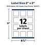 Avery Laser/Inkjet Multipurpose Square Labels, 2" x 2", White, 1200 Labels/Box (94107)~#|#~A7E47DF4-DE34-4DB0-A18858BFFCF0B51C_sc7