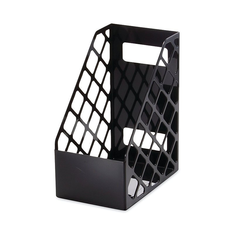 Large Plastic Magazine File, 6 1/4"W x 9 1/2"D x 11 3/4"H, Black image 1
