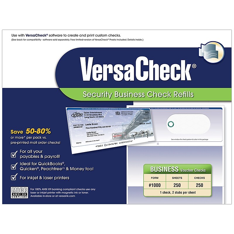 VersaCheck Form No. 1000 Elite Guest Checks Refill, 8.5" x 11", 250/Pack (10GE01-8765) image 1