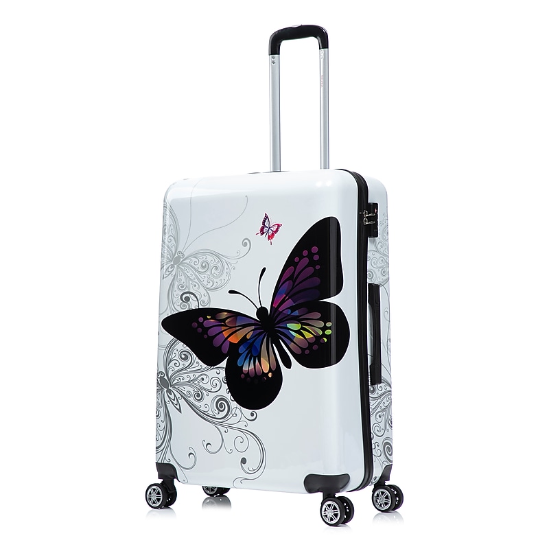 InUSA 28" Hardside Butterfly Suitcase, 4-Wheeled Spinner, TSA Checkpoint Friendly, Butterfly (IUAPC00L-BUT) image 1