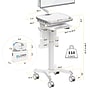 Mount-It! Powered Medical Cart Workstation with Power Kit, Monitor Arm, Scanner and Wipes Holders, White/Gray (MI-16065)~#|#~A7EA8A80-0760-4CC6-829B0F506A9359A0_sc7