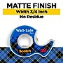 Scotch Wall-Safe Transparent Clear Tape Refill, 0.75" x 18.05 yds., 1" Core, 4 Rolls/Pack (4183)~#|#~A7F6F986-1912-4118-B29DEC7E3DE220A7_sc7