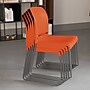 Flash Furniture HERCULES Series Plastic Contoured Stack Chair with Sled Base, Orange/Gray (RUT238AOR)~#|#~A7FC0091-F839-4B65-9BA54A3BAF0EE8D1_sc7