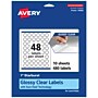 Avery Laser/Inkjet Multipurpose StarburstLabels, 1" Dia, Glossy Clear, 480/Pack (94606)~#|#~A7FE812C-43D0-416F-8560515B1585D47F_sc7
