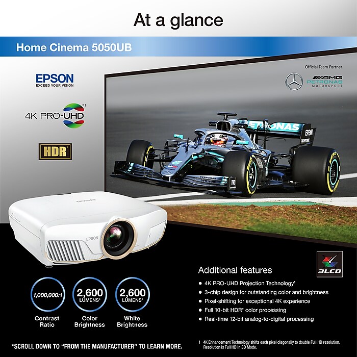 Epson Home Cinema 5050UB Theater (V11H930020) LCD Projector
