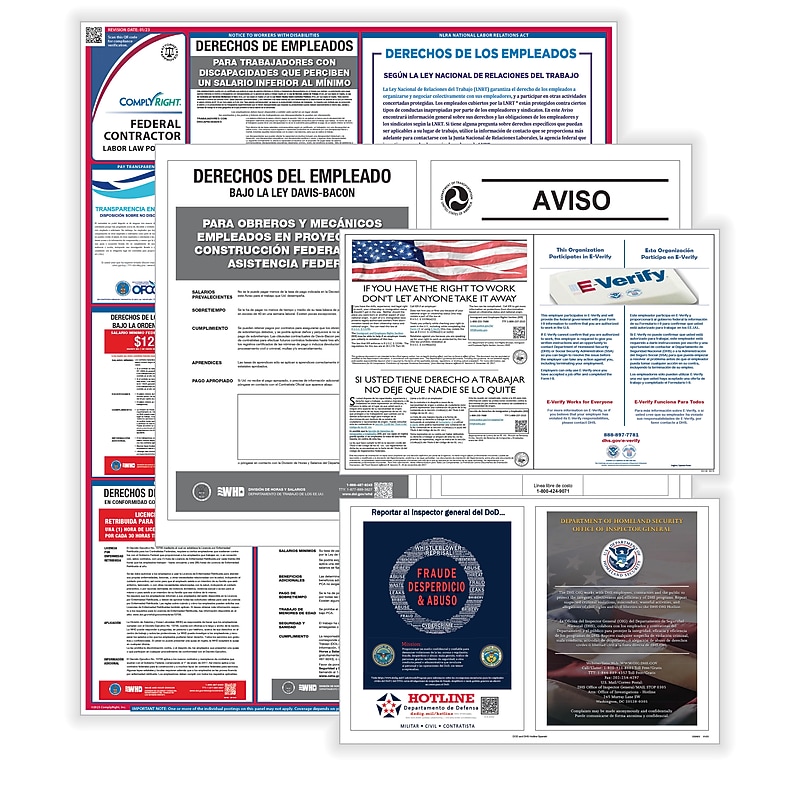 ComplyRight Federal Contractor Poster Bundle, Spanish (EFEDFCCRS) image 1