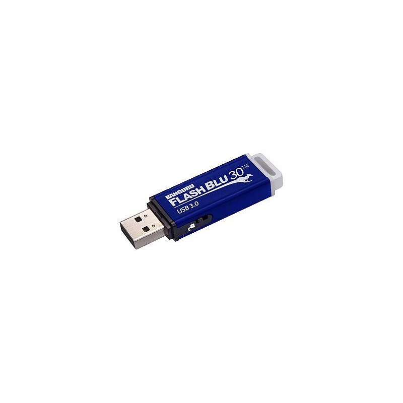 Kanguru FlashBlu30 with Write Protect Switch 64GB USB 3.0 Flash Drive, Blue (ALK-FB30-64G) image 1
