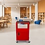 Luxor LEADER 3-Shelf Adjustable Media Utility Cart with Locking Cabinet, Red (AVJ42C-RD)~#|#~A807FC68-47AF-40FB-B54CFFB978F462F9_sc7