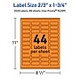 Avery Rectangle Multipurpose Labels, 2/3" x 1-3/4", Bright Orange, 3520/Box (94209)~#|#~A80A0146-5482-49AB-A02330B2267B6457_sc7