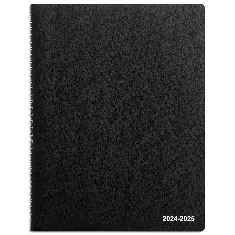 2024-2025 Staples 8" x 11" Academic Weekly & Monthly Appointment Book, Faux Leather Cover, Black (ST60363-23) image 1