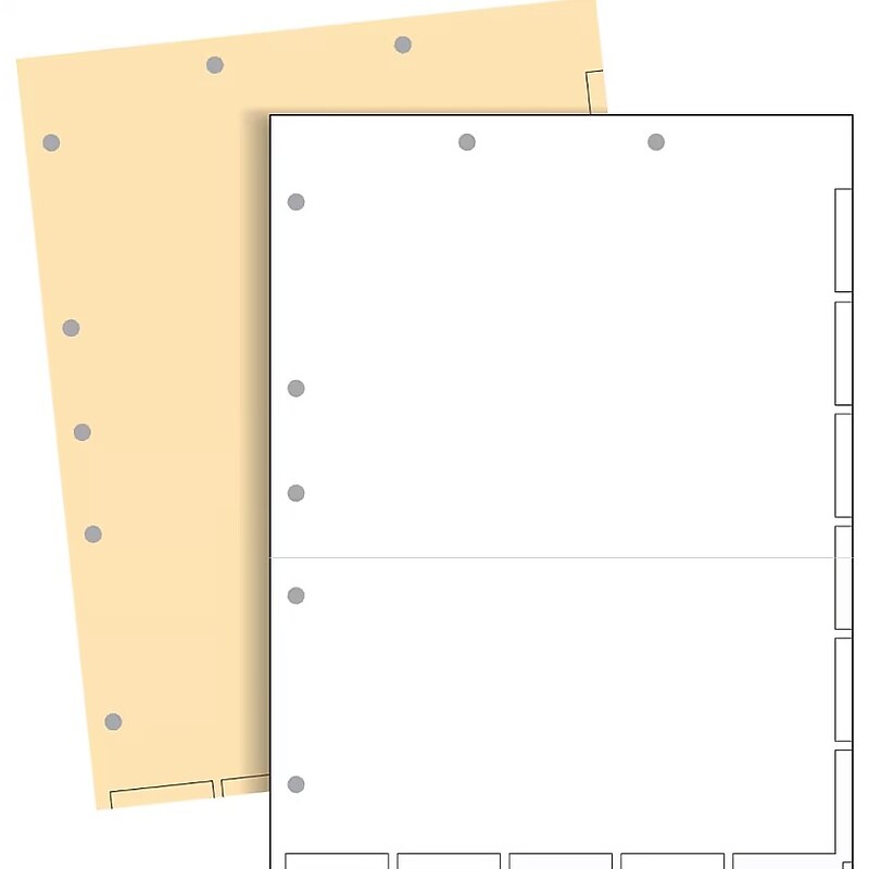 Medical Arts Press Large Tab Chart Divider Sheets, 7-Hole Punched, Letter, Manila, 250/Bx (20257) image 1