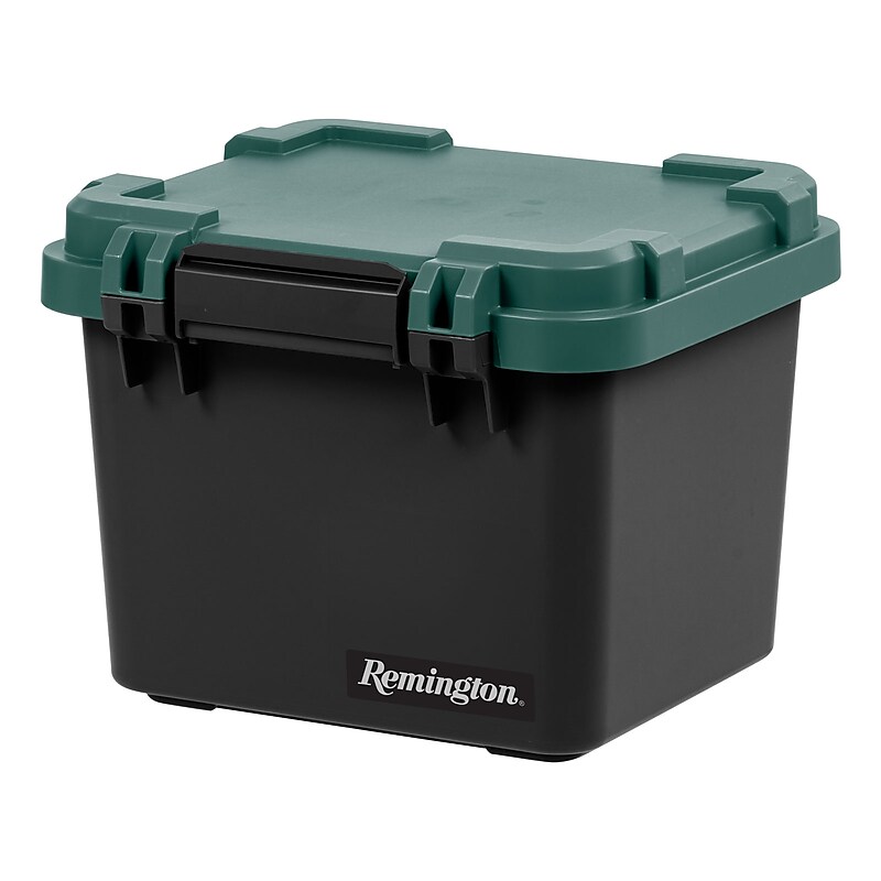 Iris Heavy Duty 30 Quart Storage Container with Latching Lid, Plastic, Black, 4/Pack (500343) image 1