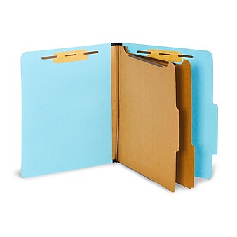 Staples® Pressboard Classification Folder, 2-Dividers, 2 1/2" Expansion, Letter Size, Light Blue, 20/Box (ST614434/TR6144)