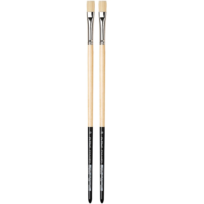 da Vinci CHUNEO Oil Synthetic Hog Bristle, Flat Brush, 2/Pack (DVXVA712910-2) image 1