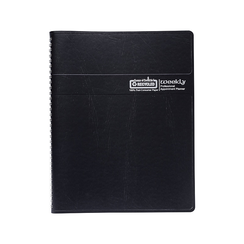 2025 House of Doolittle Professional 8.5" x 11" Weekly Appointment Book, Leatherette Cover, Black (27202-25) image 1
