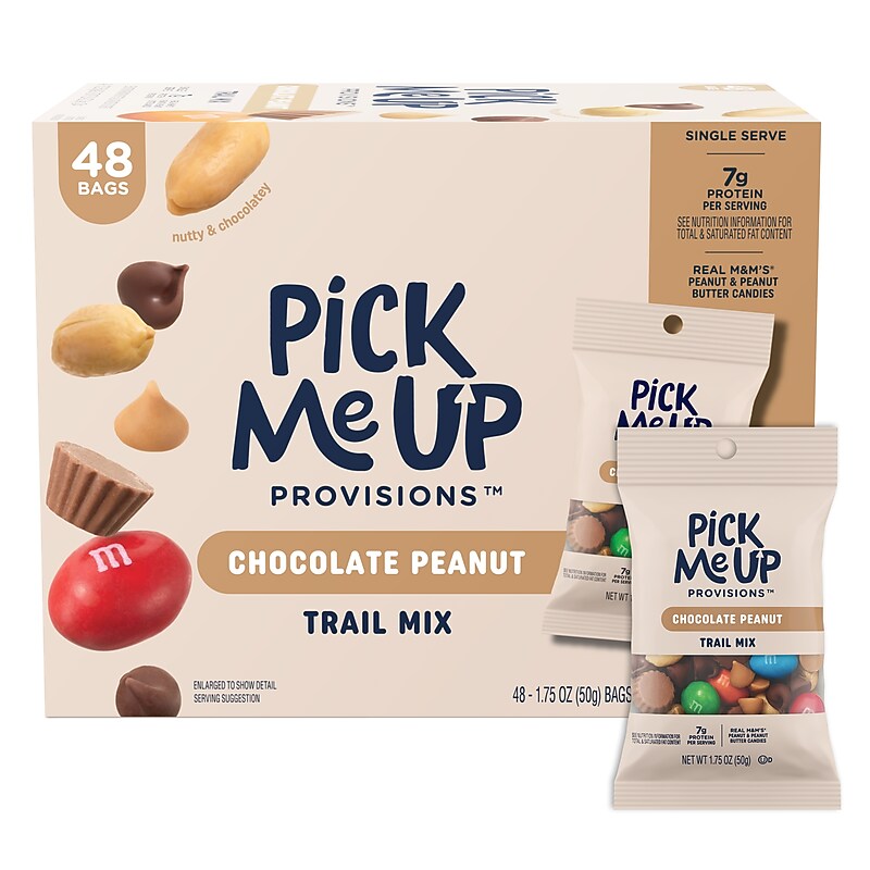 Pick Me Up Provisions™ Chocolate Peanut Trail Mix, 1.75 oz., 48 Bags/Box (PM63388) image 1