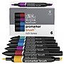 Winsor & Newton Promarker Dual-Tip Brush Alcohol Based Marker, Rich Tones, 6/Pack (WNX0290126)~#|#~A828D148-7A7F-46FB-AA6A83F16A226C0C_sc7