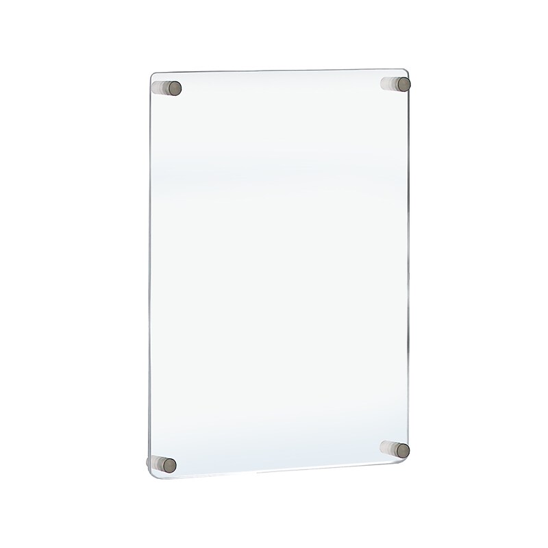 Azar Sign Holder, 22" x 28", Wall Mounted, Silver Plastic (105531) image 1