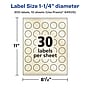 Avery Laser/Inkjet Round Multipurpose Labels, 1.25" Dia., Ivory, 300 Labels/Pack (94505)~#|#~A8355B33-5989-48C4-AE2D20AC655AF6DB_sc7
