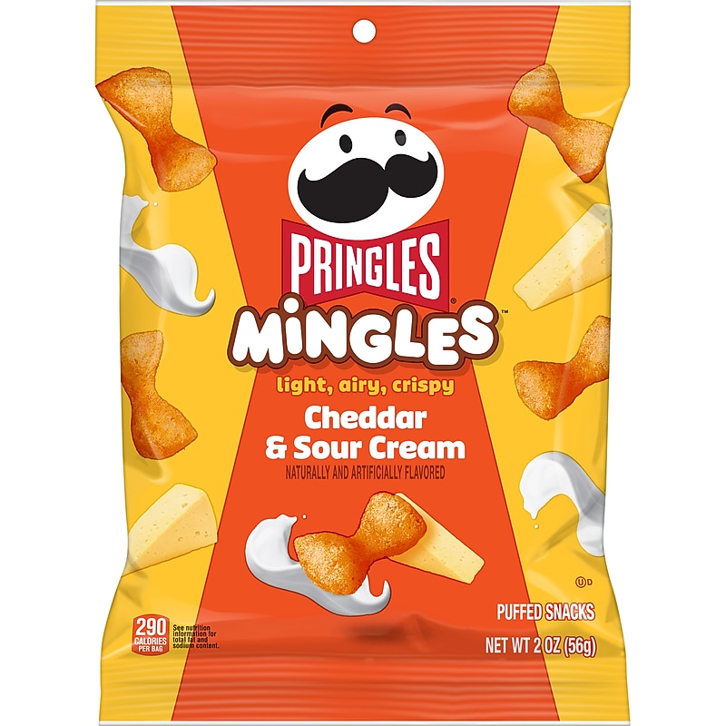 Pringles Mingles Cheddar & Sour Cream Puffed Chips, 2 oz., 6/Case (KEE29255) image 1