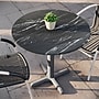 Flash Furniture TopGuard 31.25" Round Wood Restaurant Dining Table with X-Base, Black Faux Marble/Silver Base (STRD31BMAT2222S)~#|#~A83FB5AE-67A1-4E75-8F346AEAC0154A25_sc7