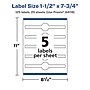 Avery Laser/Inkjet Multipurpose Labels, 7.75" x ", Glossy White, 125/Pack (94118)~#|#~A844DD7E-DF5B-412A-83EA539E1C560C75_sc7