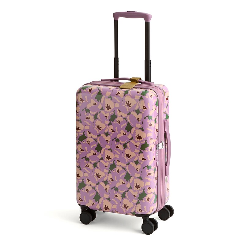 Vera Bradley Adair 22" Hardside Suitcase, 4-Wheeled Spinner, TSA Checkpoint Friendly, Curly Tulips Purple Floral (52119-21387) image 1