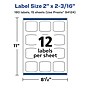 Avery Laser/Inkjet Square Multipurpose Labels, 2" x 2-3/16", White, 180 Labels/Pack (94124)~#|#~A85873C2-1887-492E-BEB9A8962ACF0133_sc7